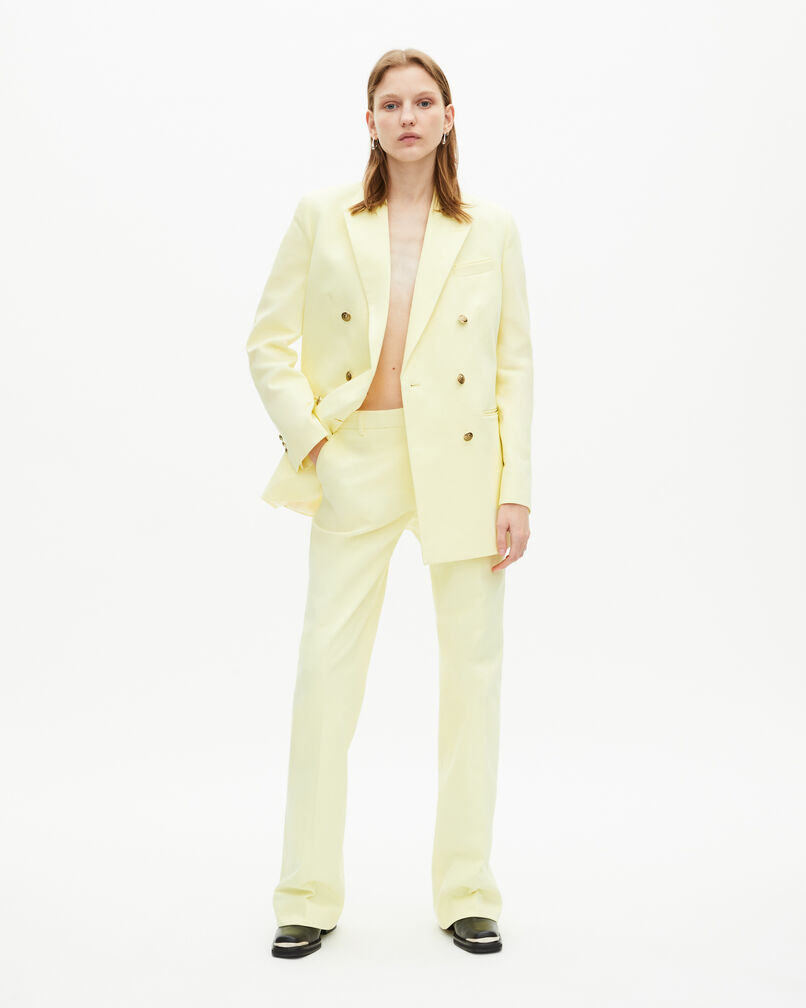 The Kooples FEMME YELLOW pantalon costume large en coton jaune