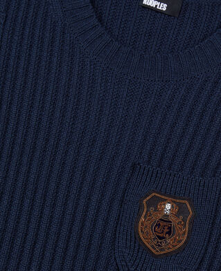 The Kooples FEMME DARK BLUE robe courte en maille bleu marine