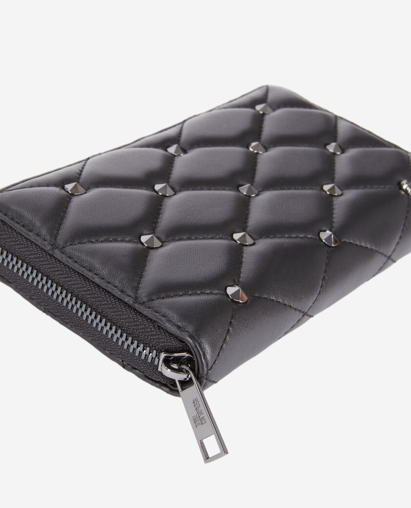 The Kooples WOMEN BLACK black quilted leather wallet