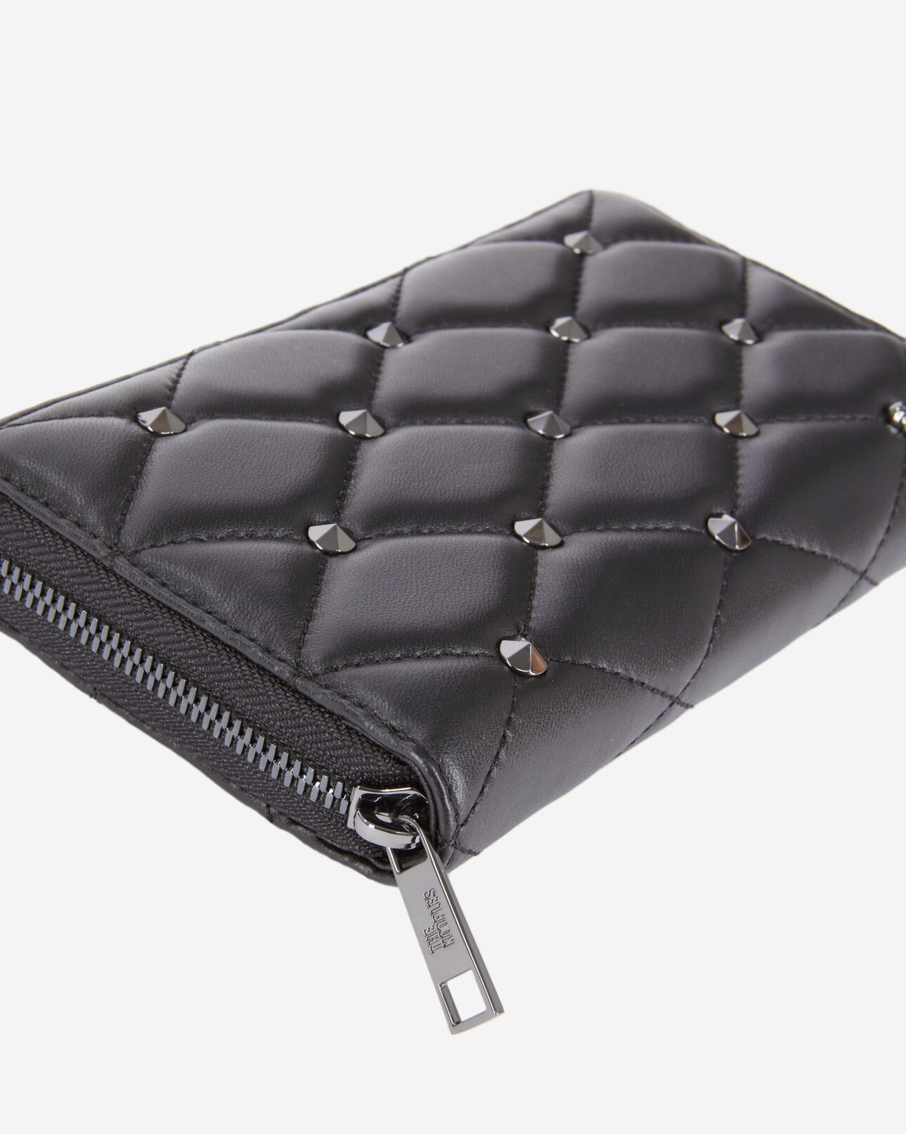 The Kooples DAMEN BLACK schwarze brieftasche aus gestepptem leder