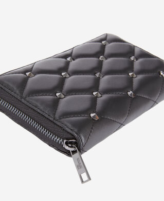 The Kooples F BLACK black quilted leather wallet
