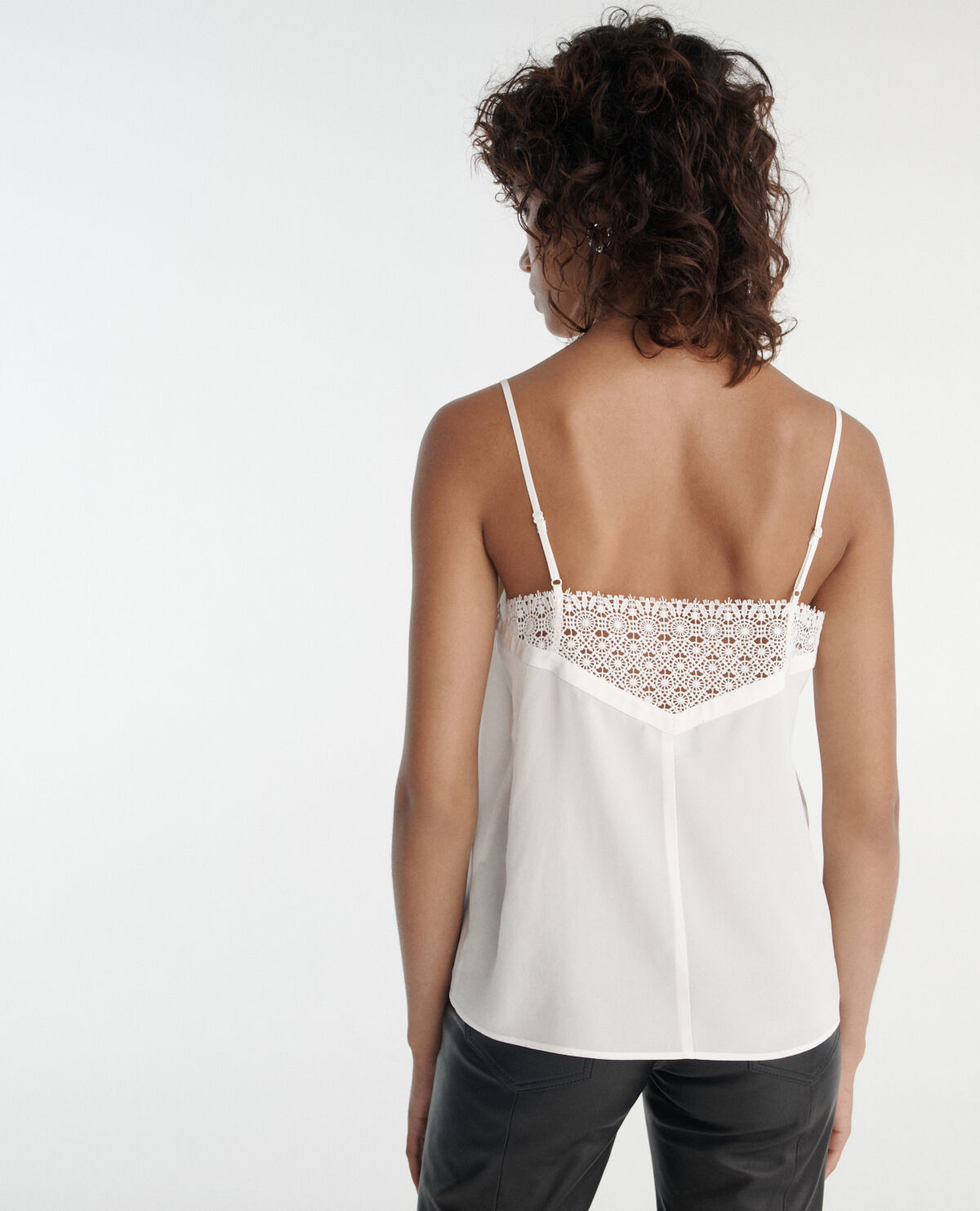 Silk tank hotsell top with lace
