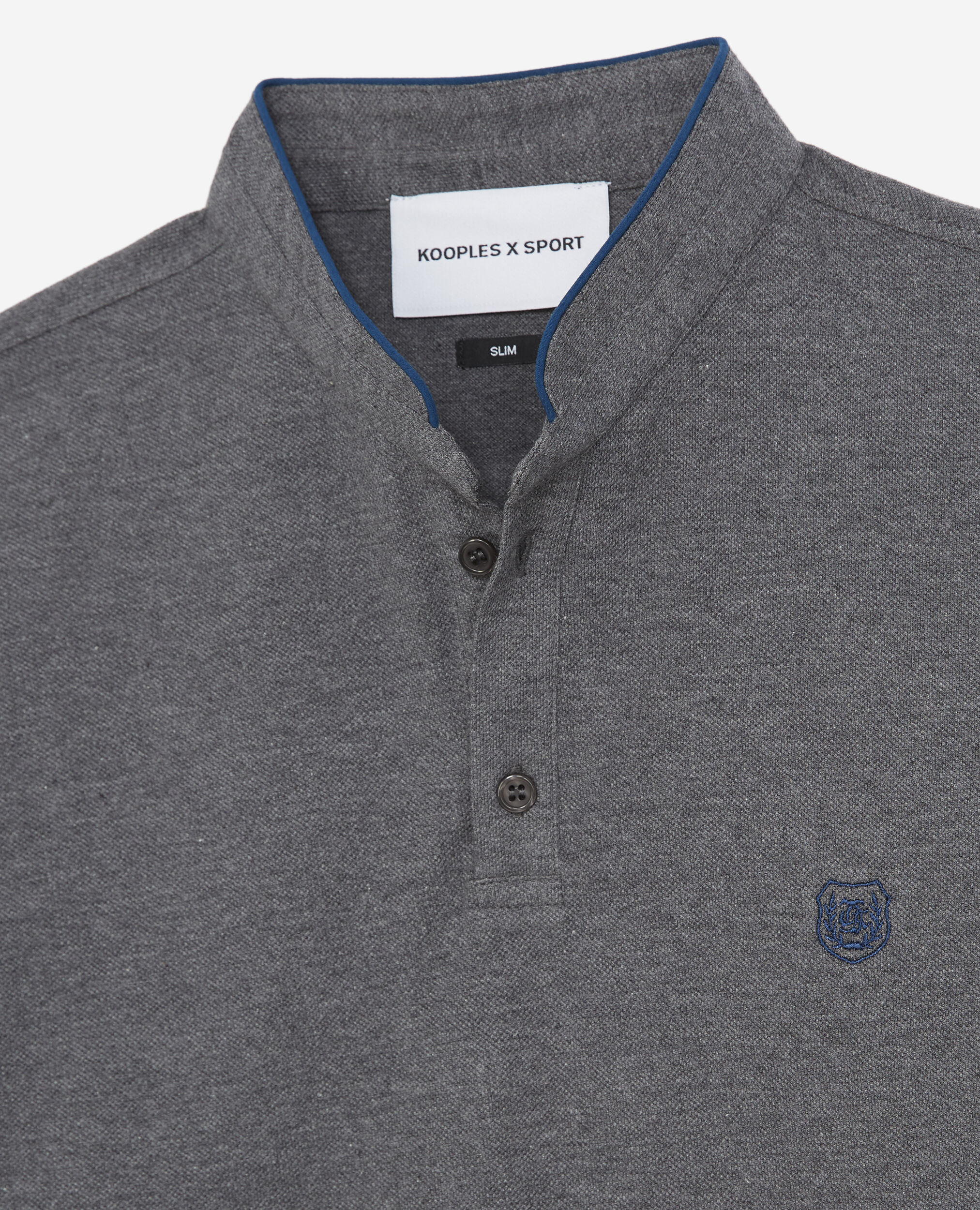 Polo gris, MID GREY / PETROL BLUE, hi-res image number null