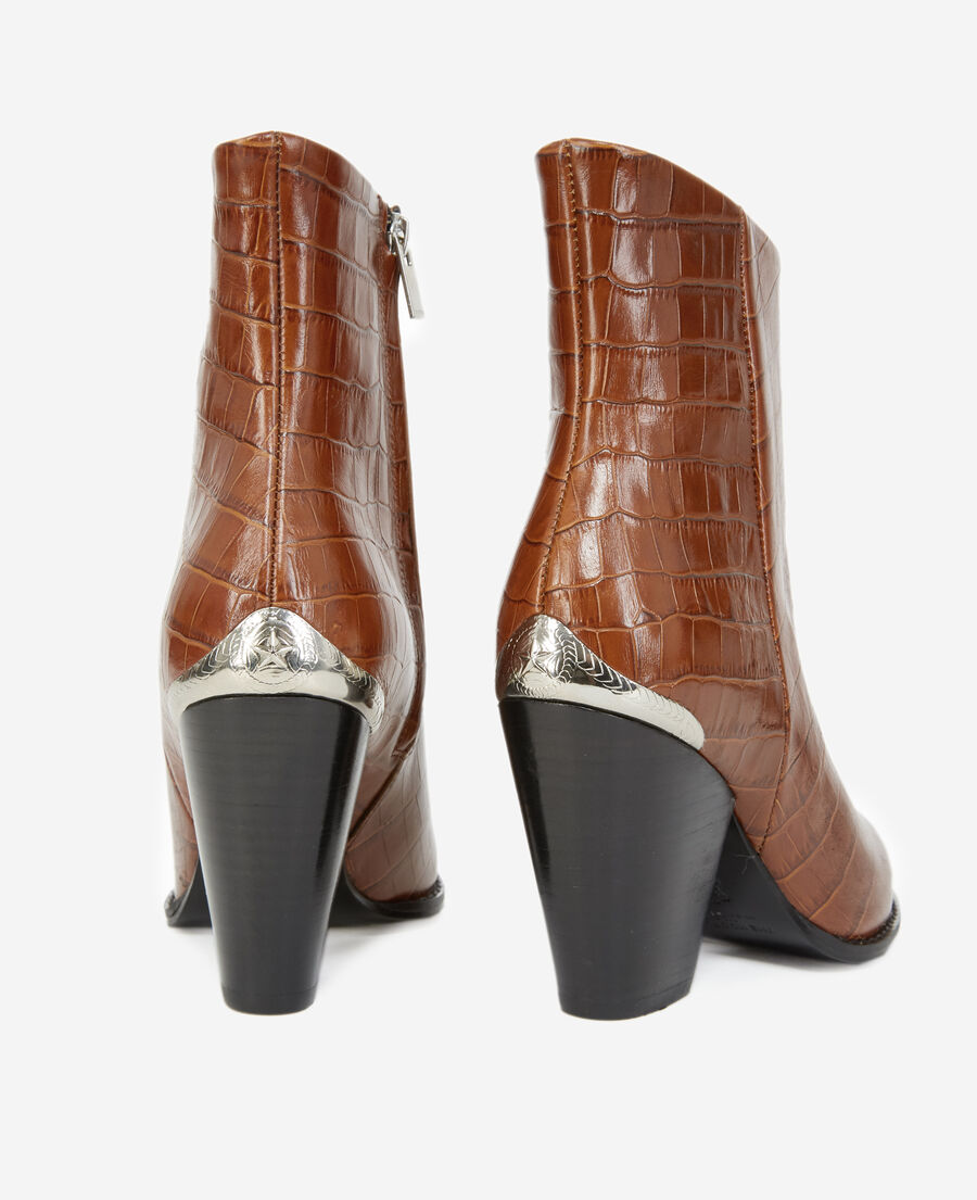brown heel boots ankle