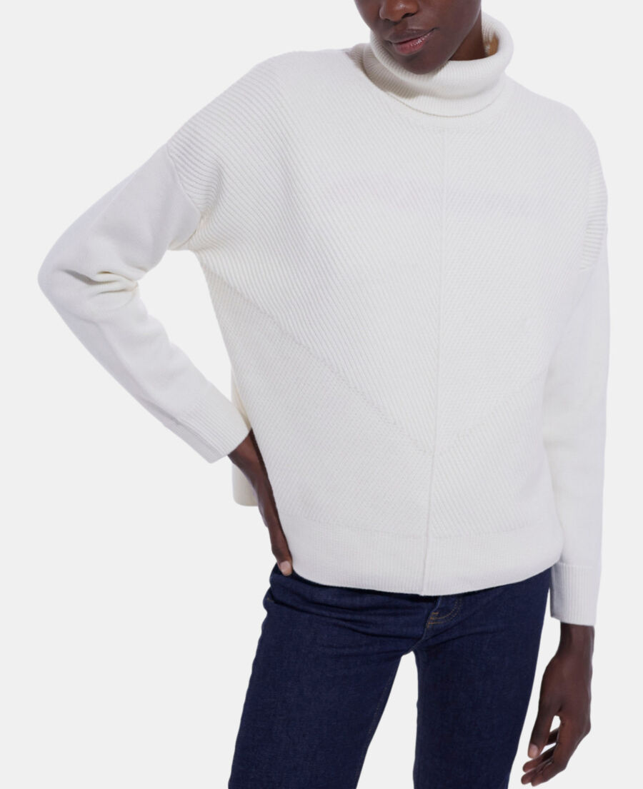 white wool sweater