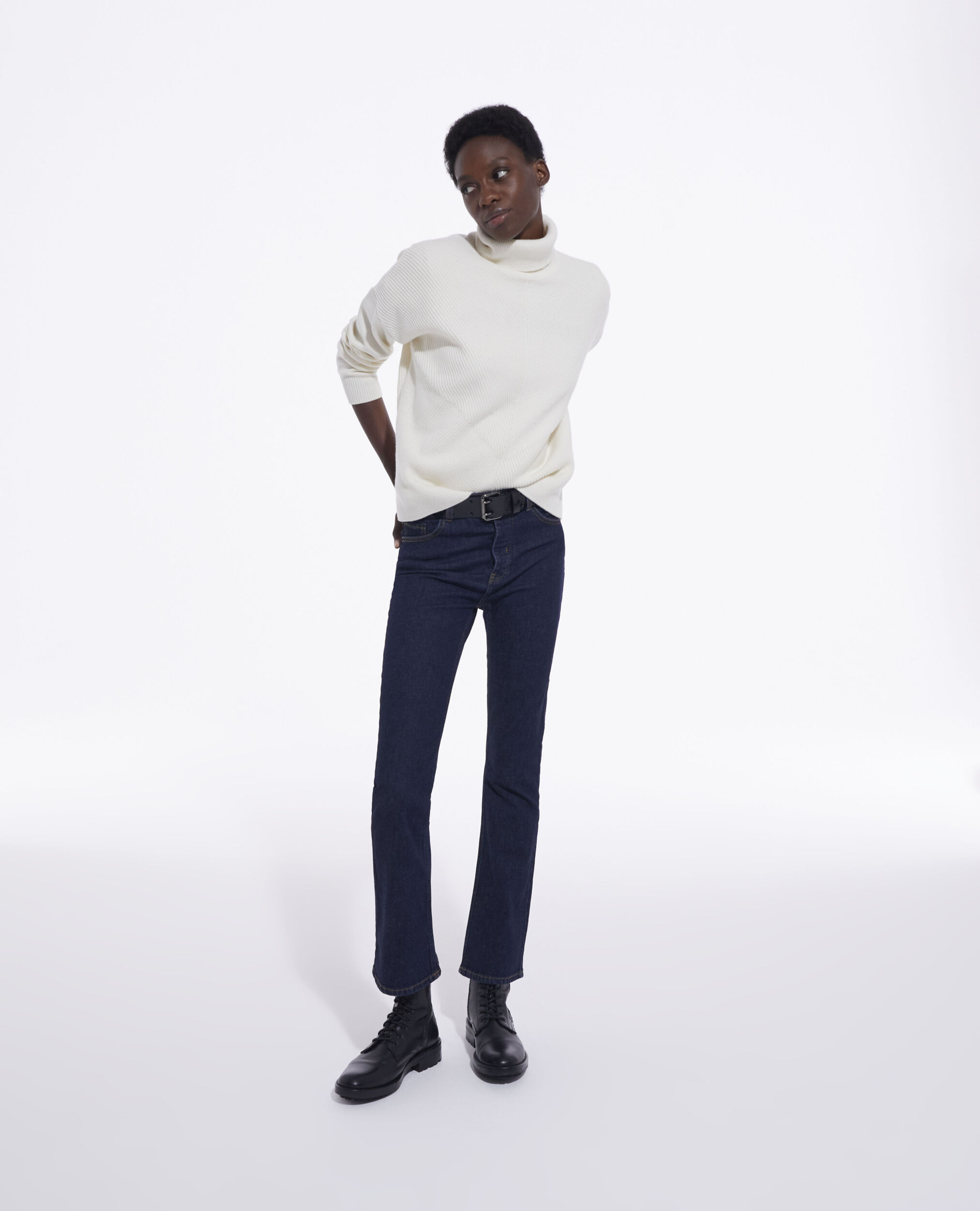 White wool sweater, WHITE, hi-res image number null