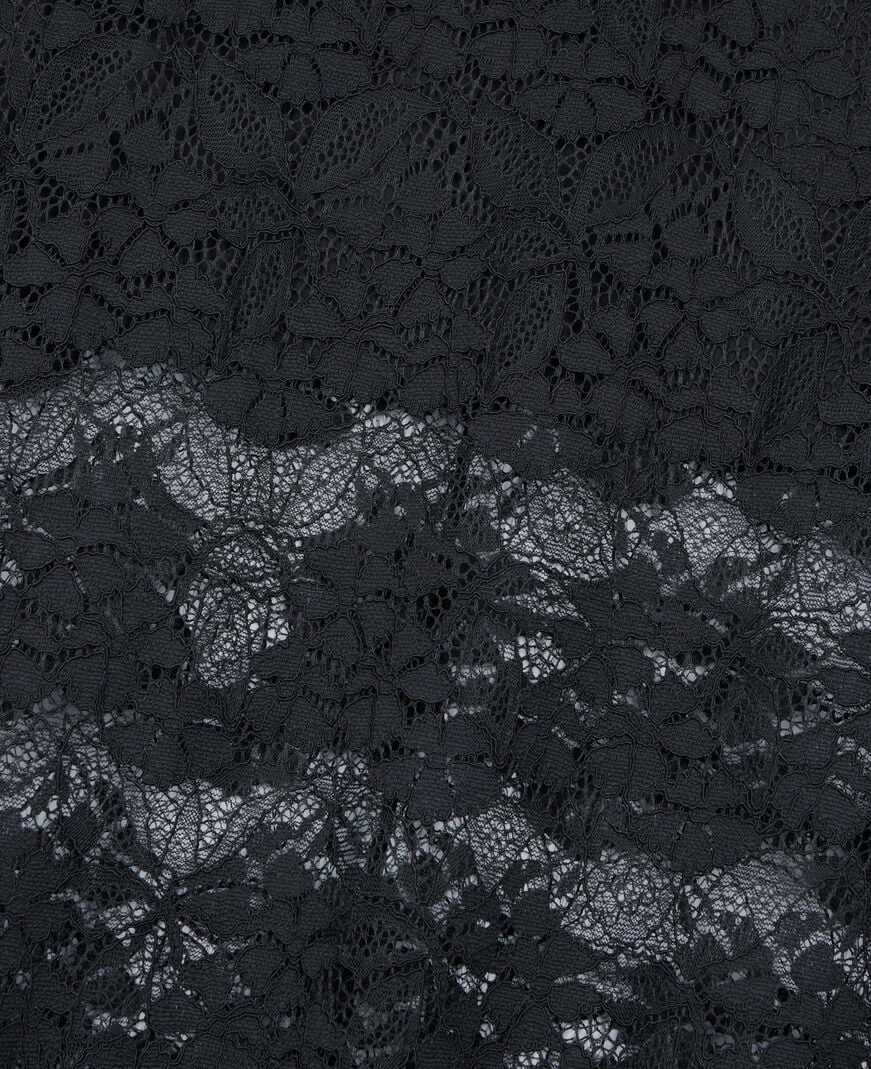The Kooples WOMEN BLACK long black lace skirt