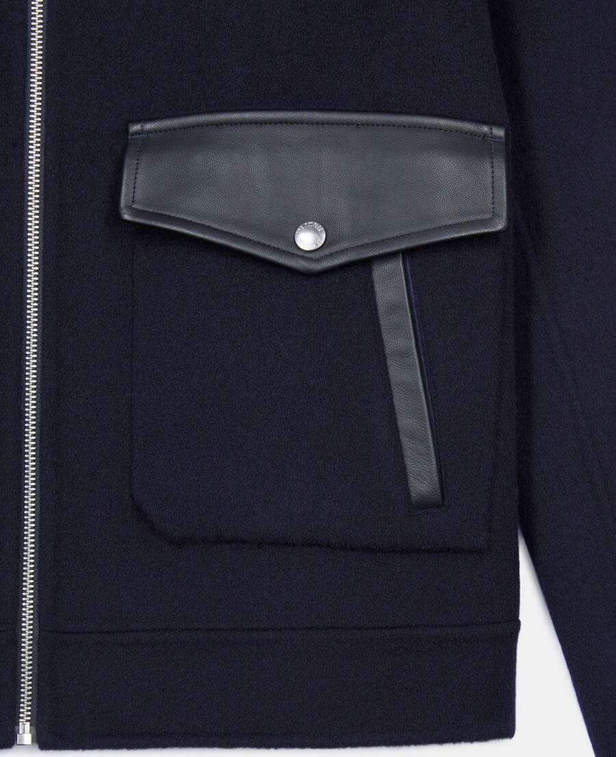 The Kooples HOMBRE NAVY chaqueta lana doble cara azul marino