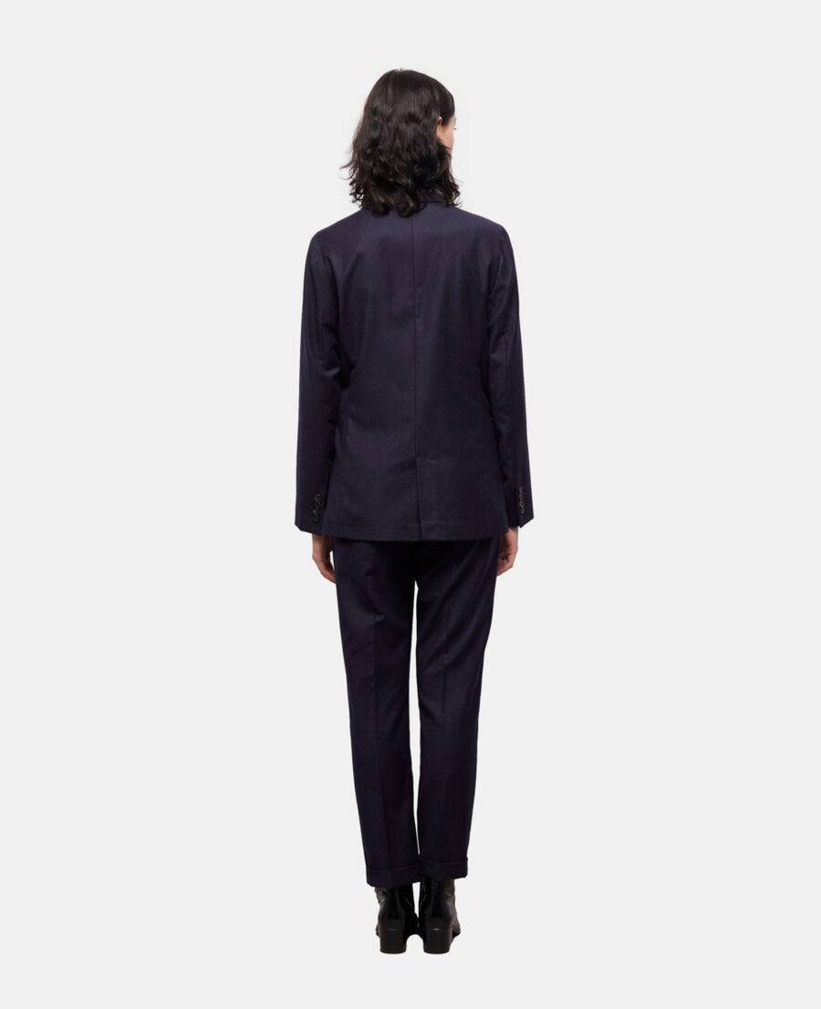 veste de costume en laine bleue