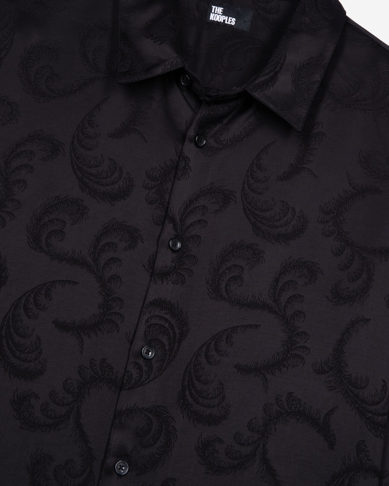 The Kooples HERREN BLACK schwarzes jacquardhemd mit federdruck