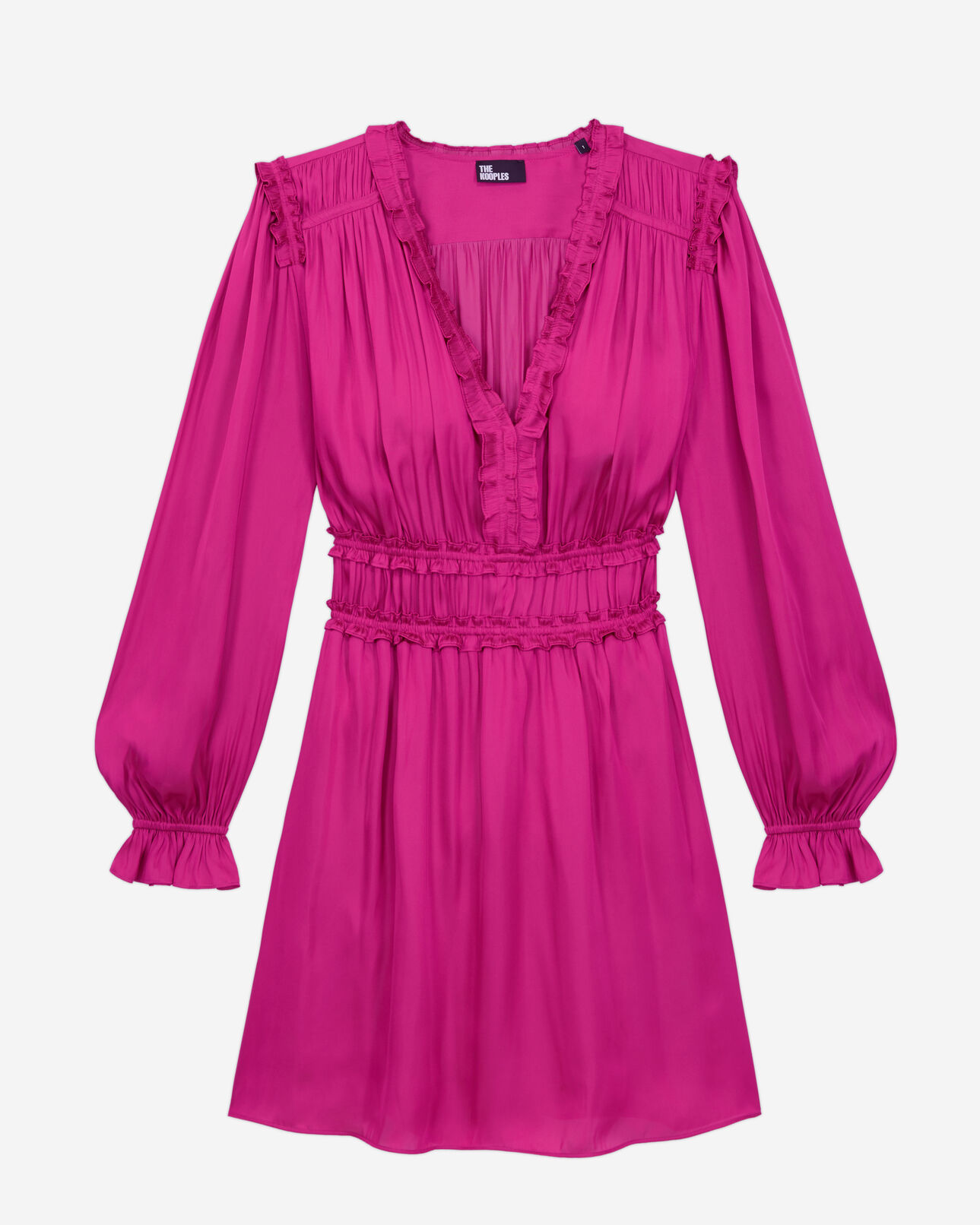 The Kooples FEMME PINK robe courte rose avec fronces