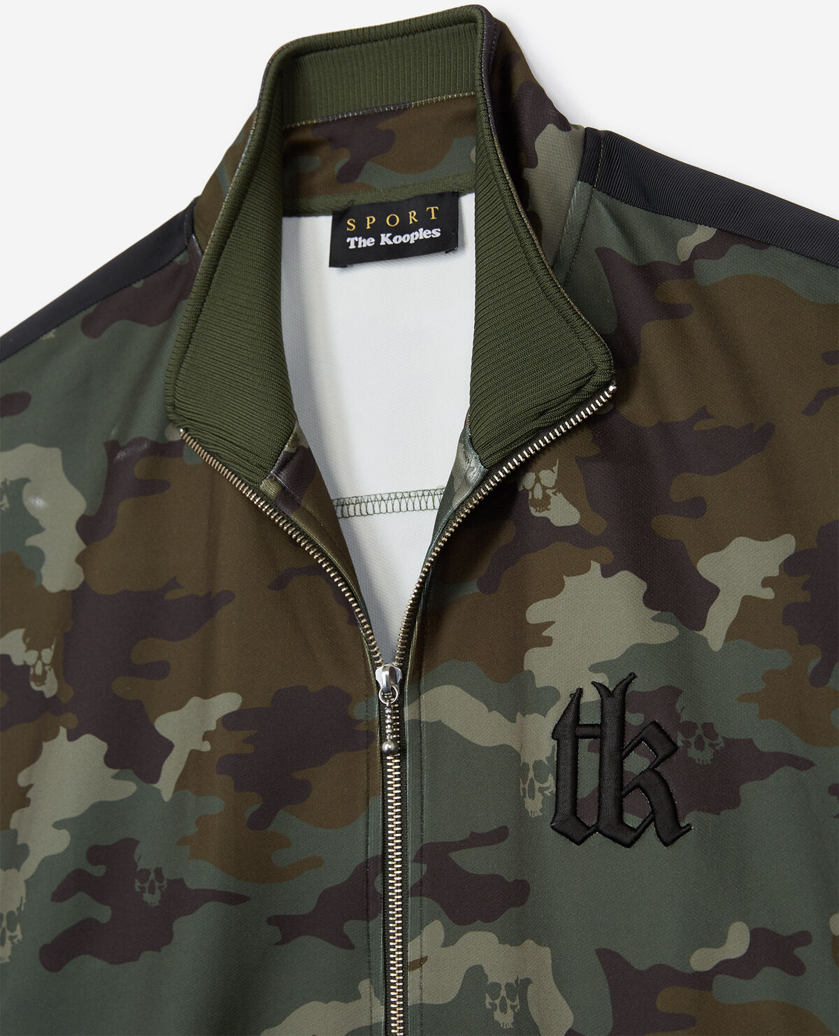 Technical zip up sweatshirt with camouflage print