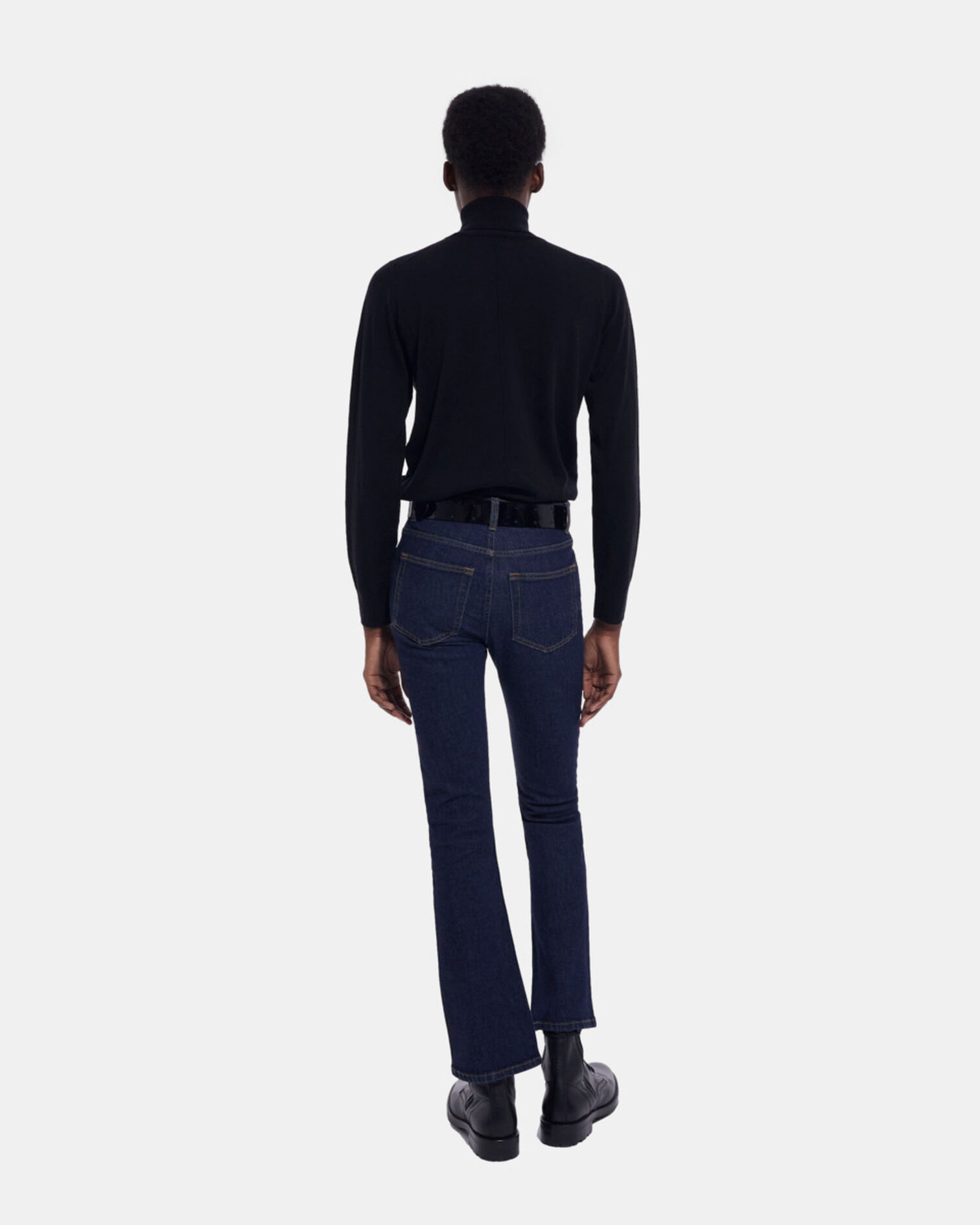 Black merino sweater, BLACK, hi-res image number null