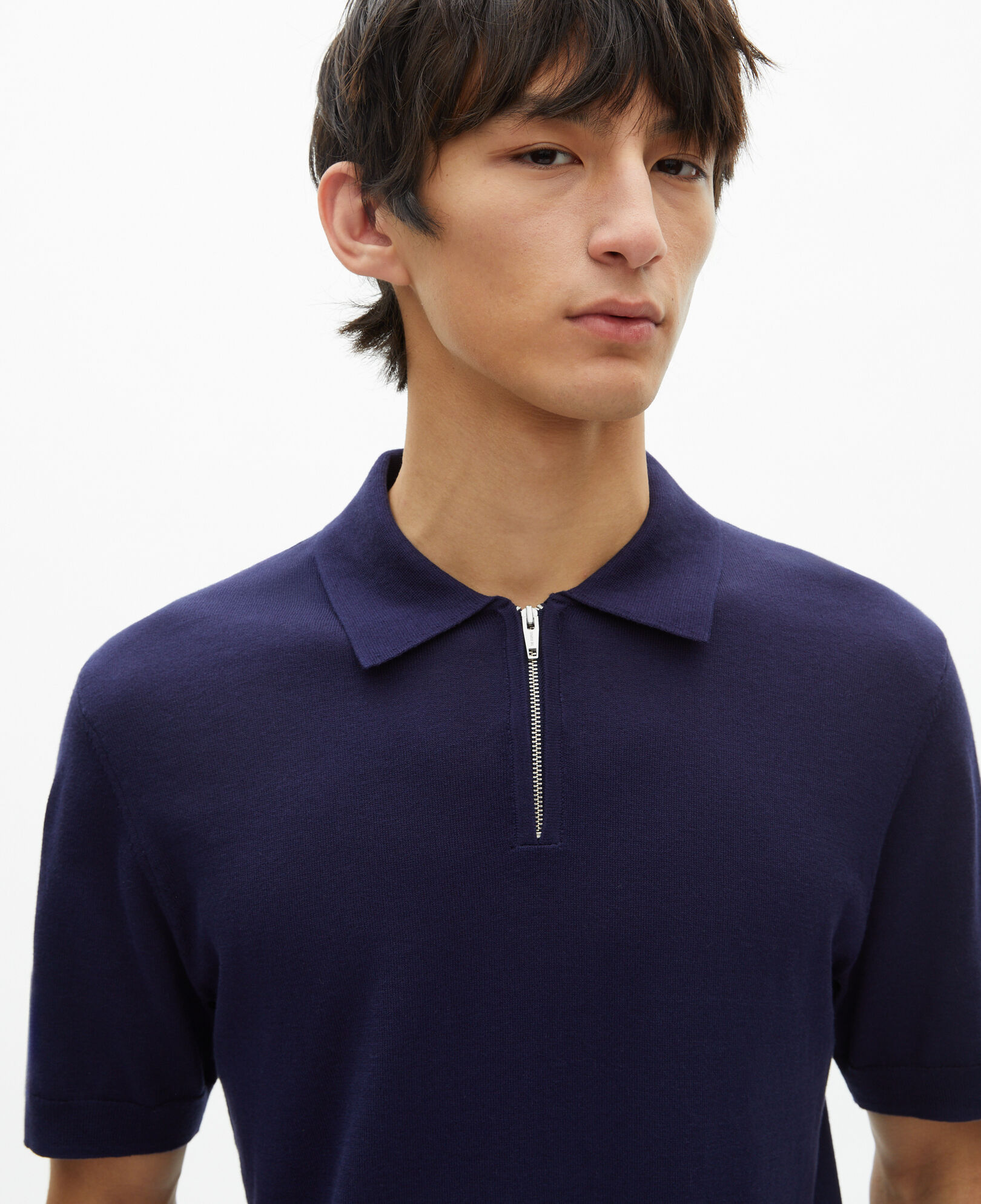 The Kooples MEN NAVY navy blue knit polo