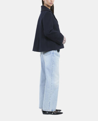 The Kooples FEMME DARK NAVY caban court bleu marine