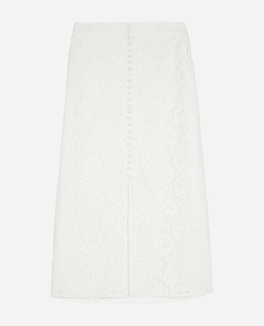 The Kooples F ECRU long white lace skirt