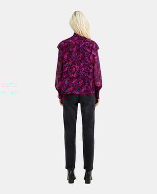 The Kooples FEMME PINK top imprimé avec volants