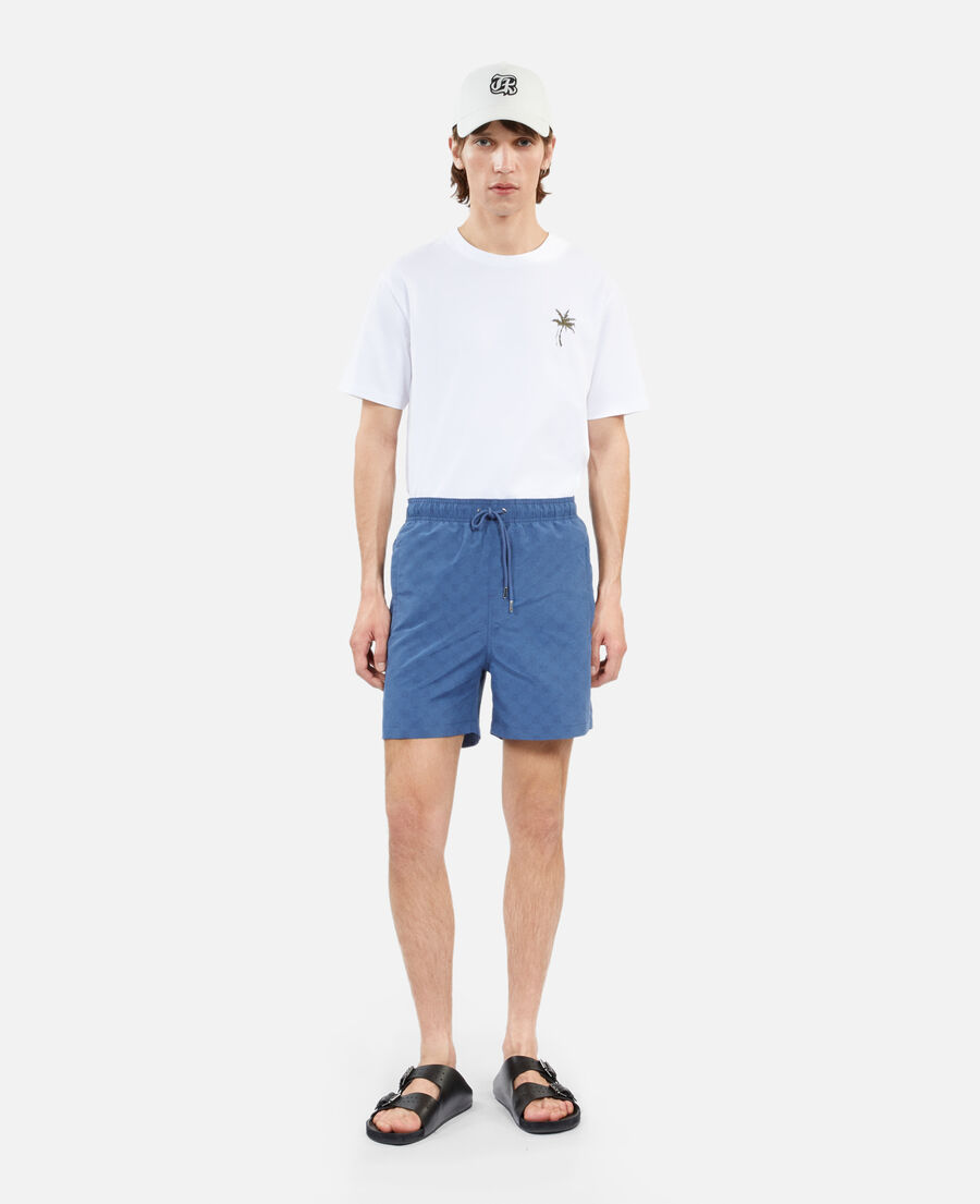 The Kooples H MIDDLE NAVY navy blue monogram swim shorts