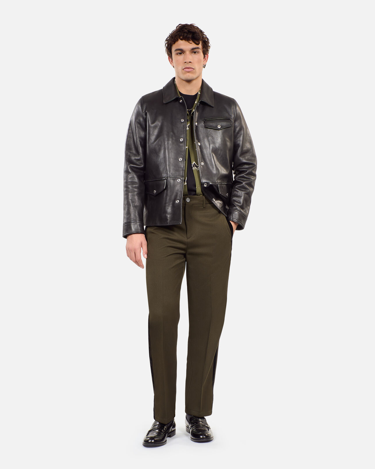 The Kooples MEN BLACK black leather jacket