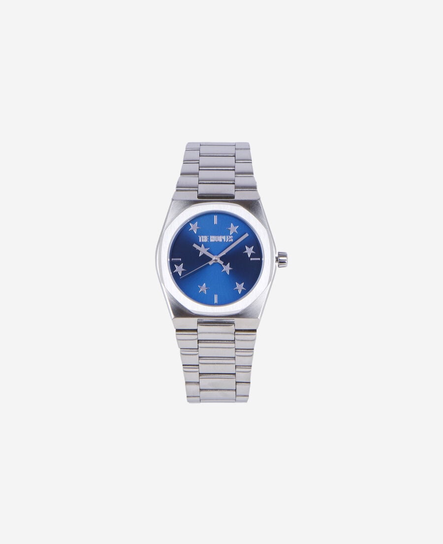 The Kooples MIXED NAVY / SILVER watch with silver stars and blue dial