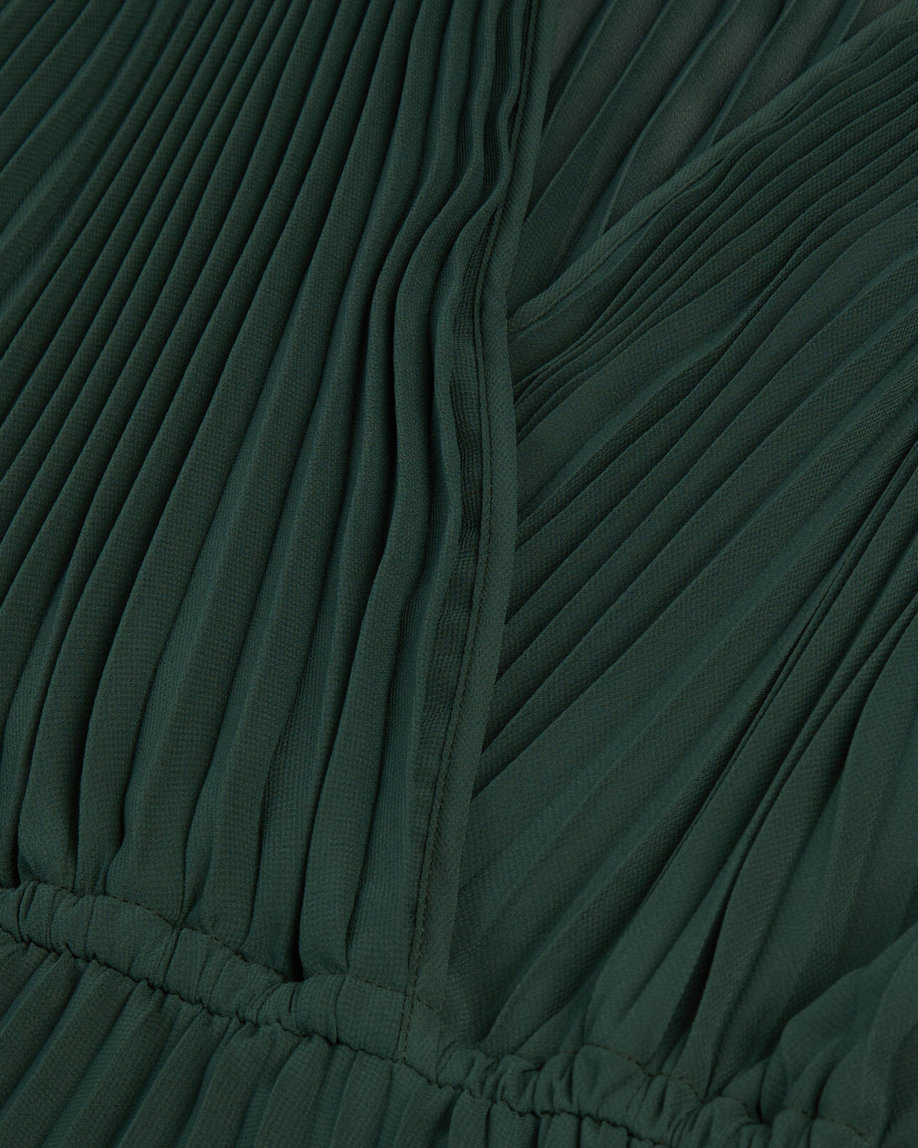 The Kooples WOMEN WOOD KAKI green pleated long dress