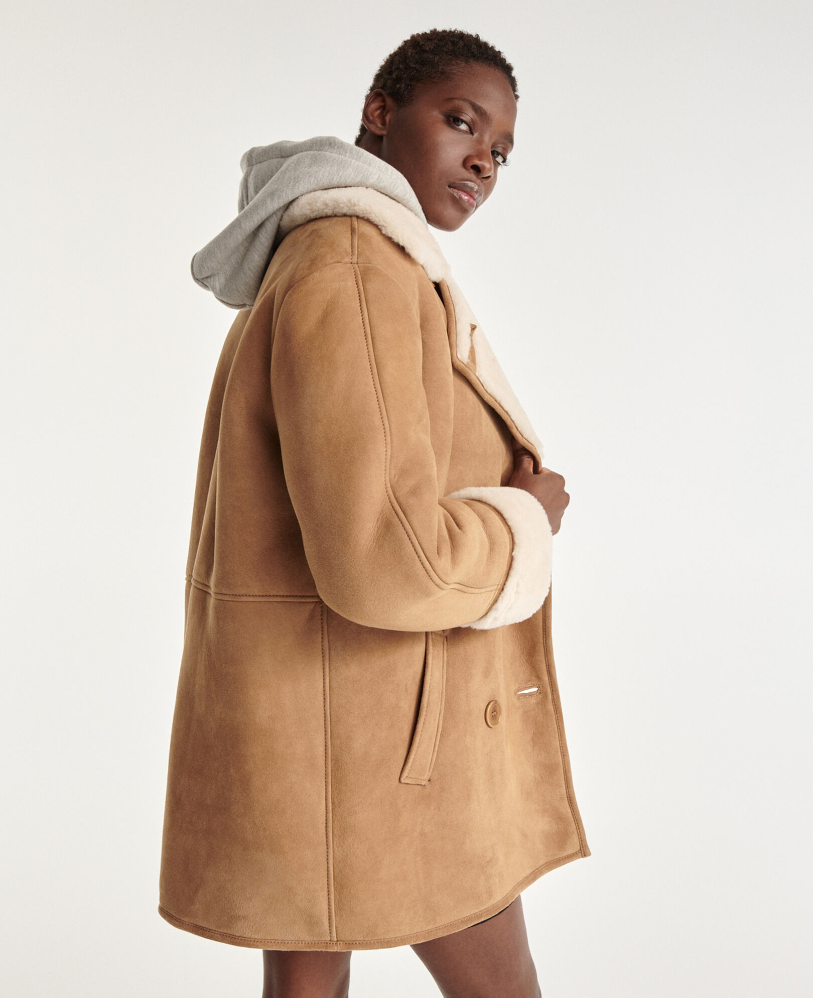 Manteau Peau Lainée Femme Manteau Mouton Long Femme Manteau