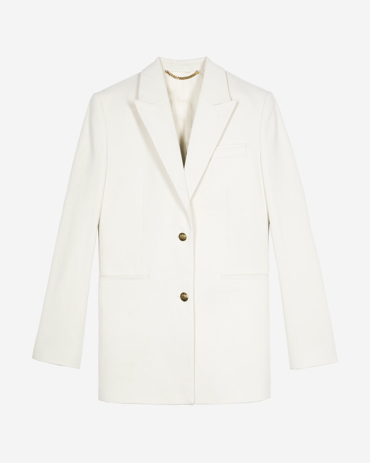 The Kooples WOMEN WHITE ecru cotton tailored jacket