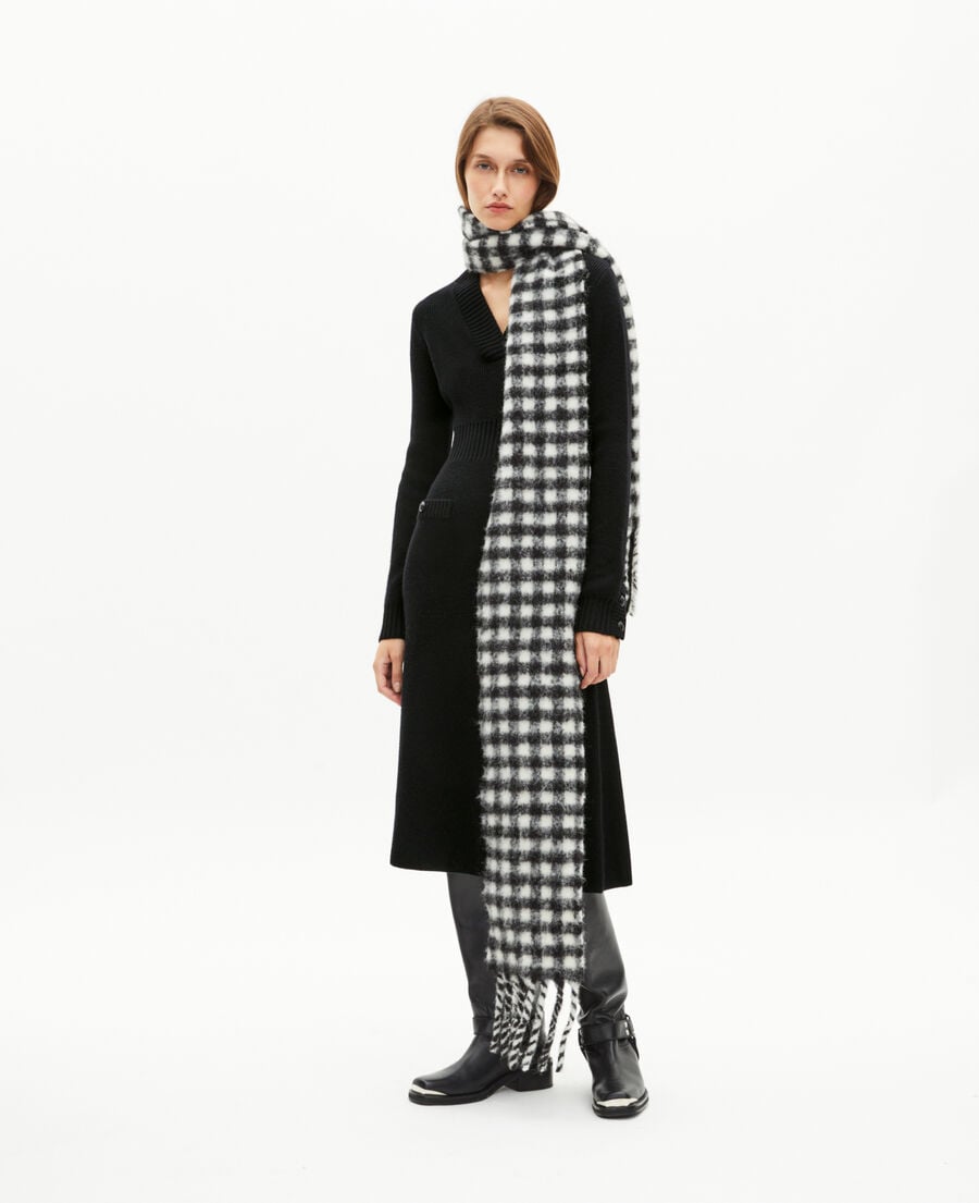 The Kooples UNISEX NOIR ET BLANC schwarz-weiß karierter schal
