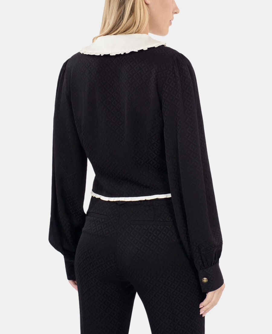 The Kooples F BLACK black ruffled top