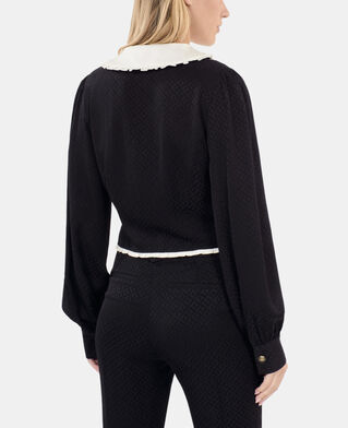 The Kooples F BLACK black ruffled top