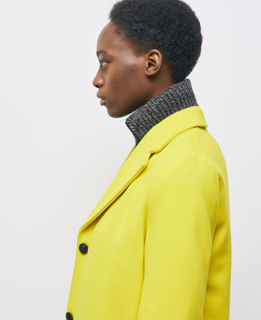 yellow wool coat