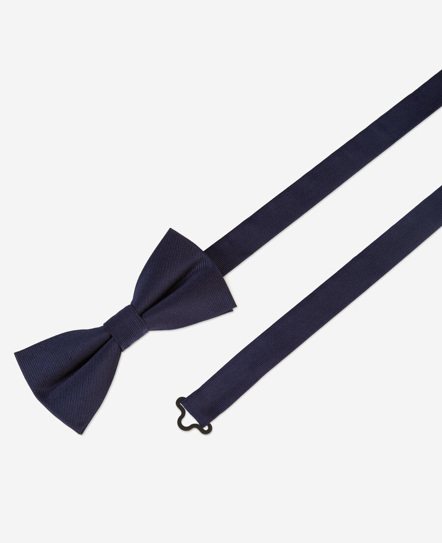 navy blue silk bow tie
