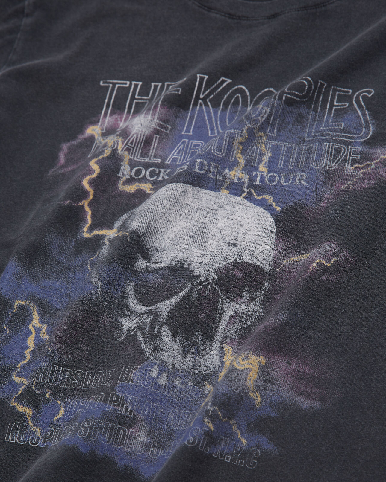 The Kooples FEMME BLACK WASHED t-shirt femme sérigraphié skull