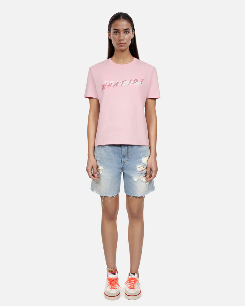 The Kooples WOMEN POWDER PINK pink what is t-shirt with rhinestones