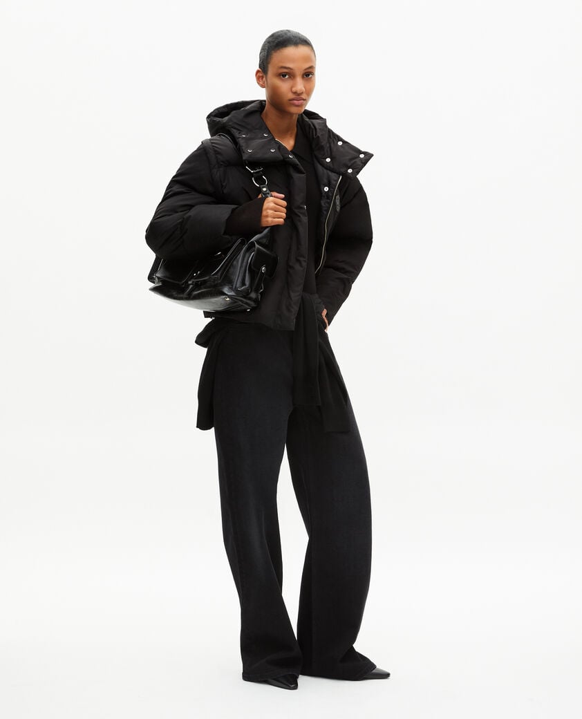 The Kooples DAMEN BLACK daunenjacke mit abnehmbaren &auml;rmeln schwarz