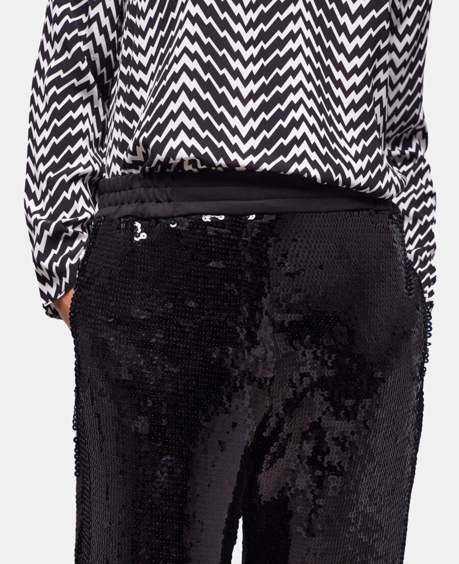 schwarze hose mit pailletten