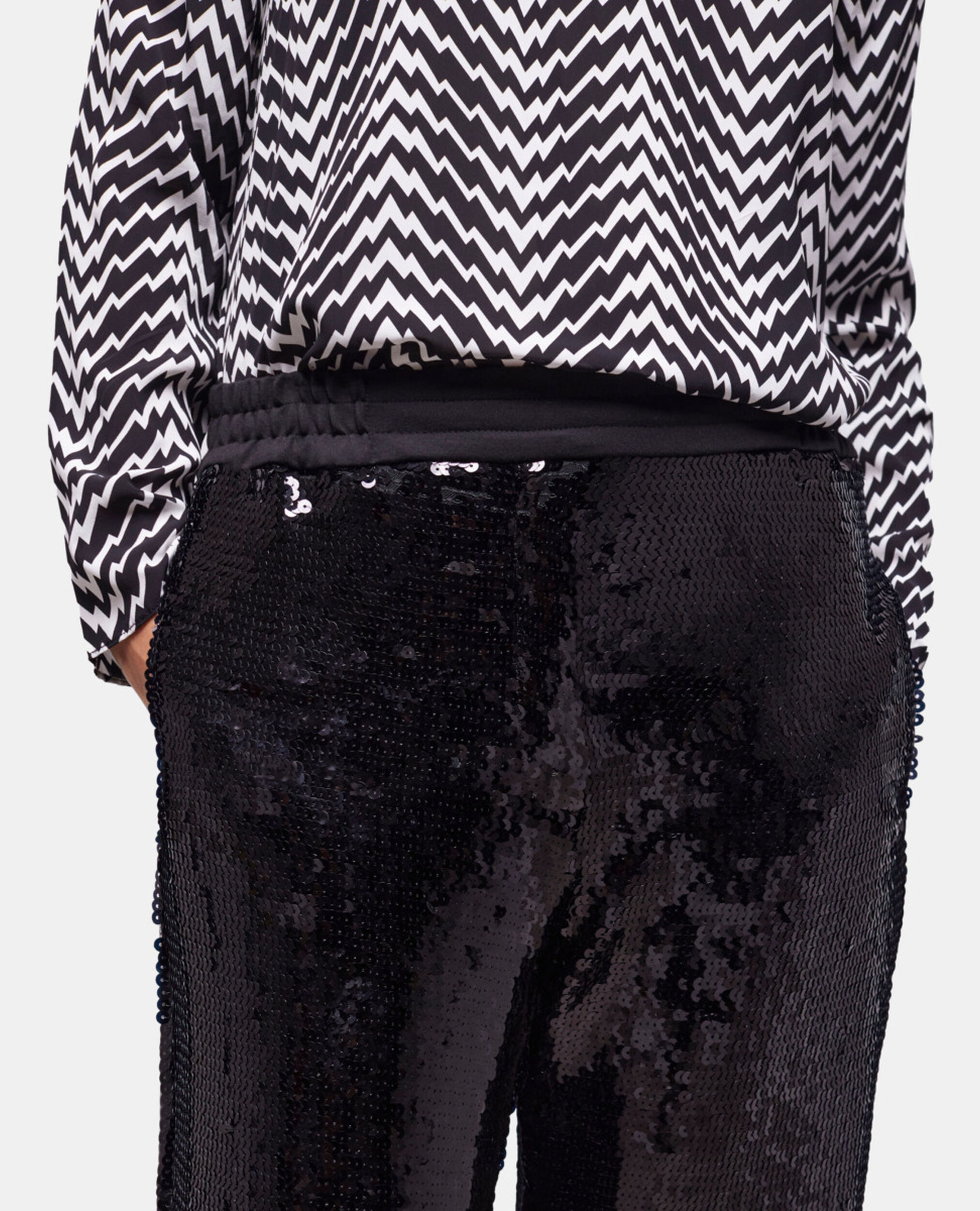 Schwarze Hose mit Pailletten, BLACK, hi-res image number null
