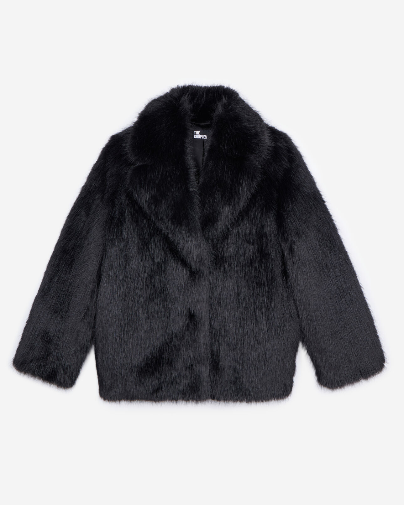 The Kooples MUJER BLACK abrigo efecto piel negro