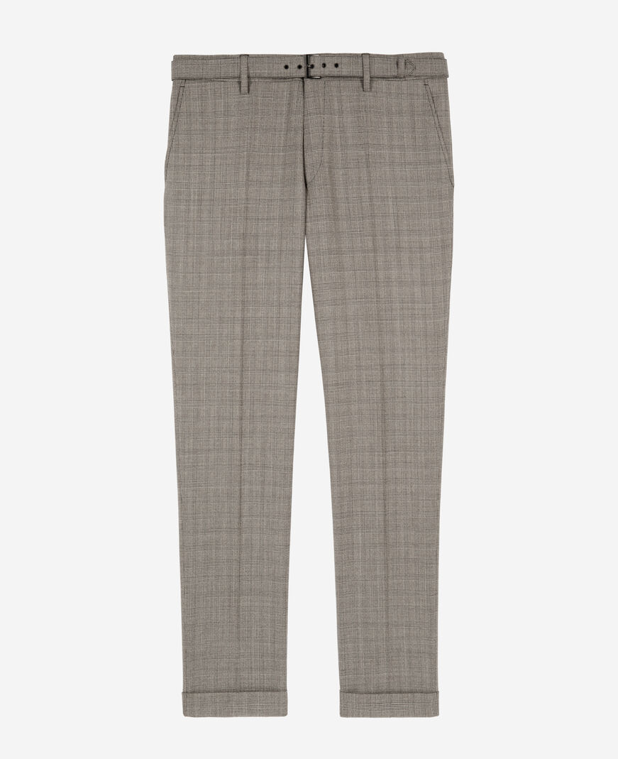 The Kooples HERREN BEIGE MELANGE anzughose aus wolle prince of wales beige