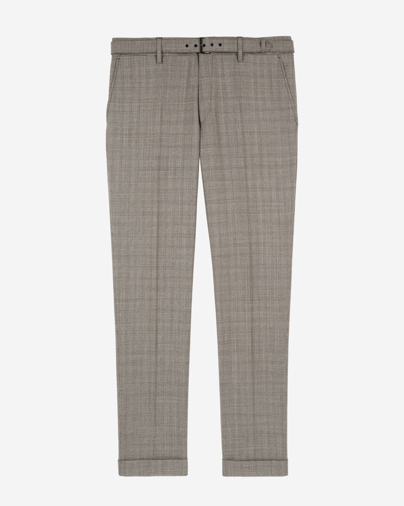 The Kooples MEN BEIGE MELANGE prince of wales beige wool suit pants