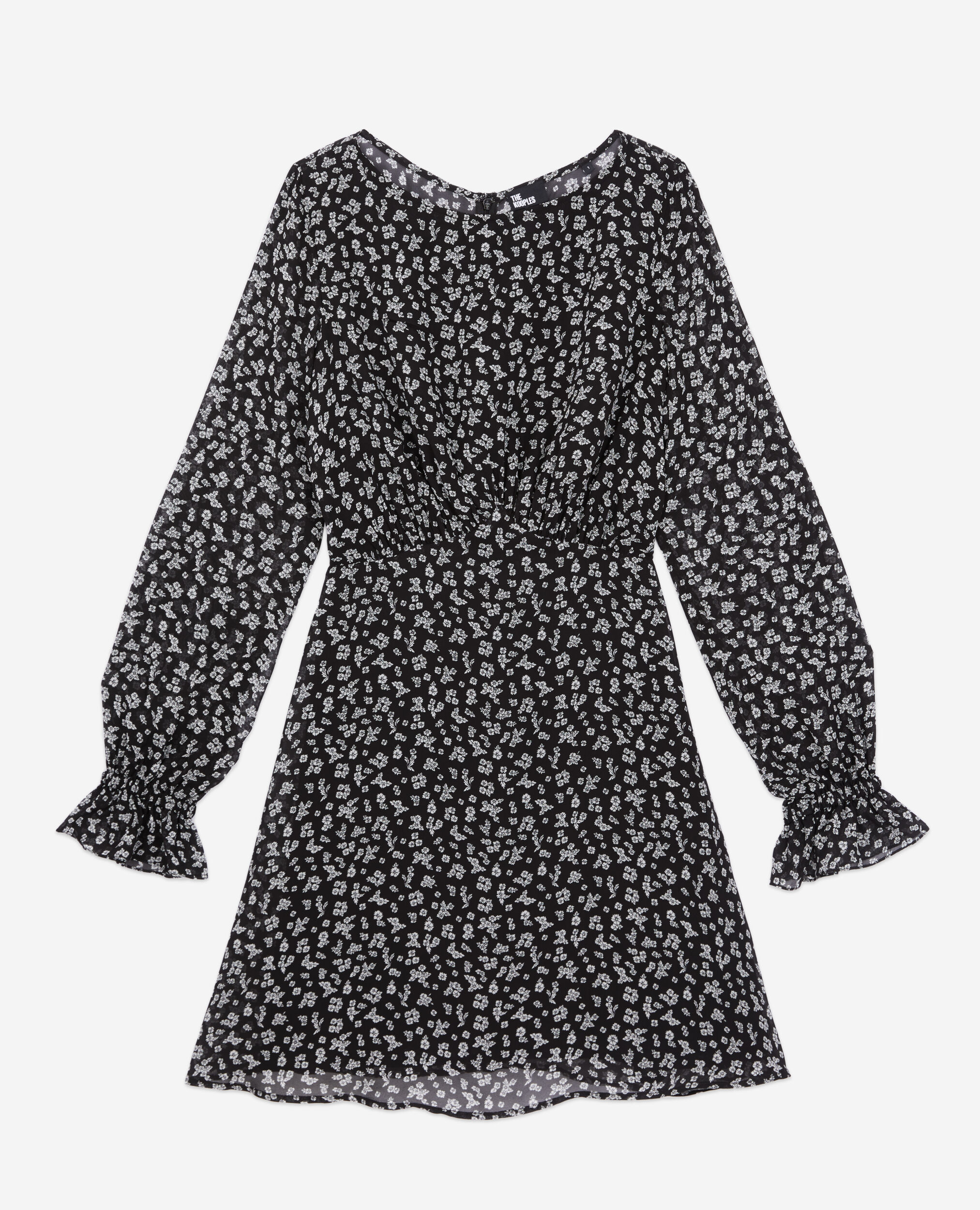 Short printed dress, BLACK-ECRU, hi-res image number null