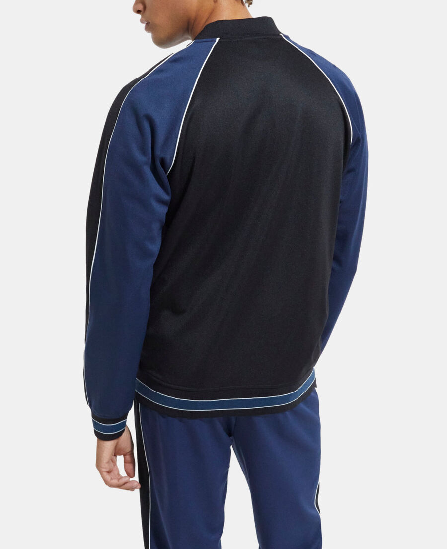 navy blue zipped sweatshirt