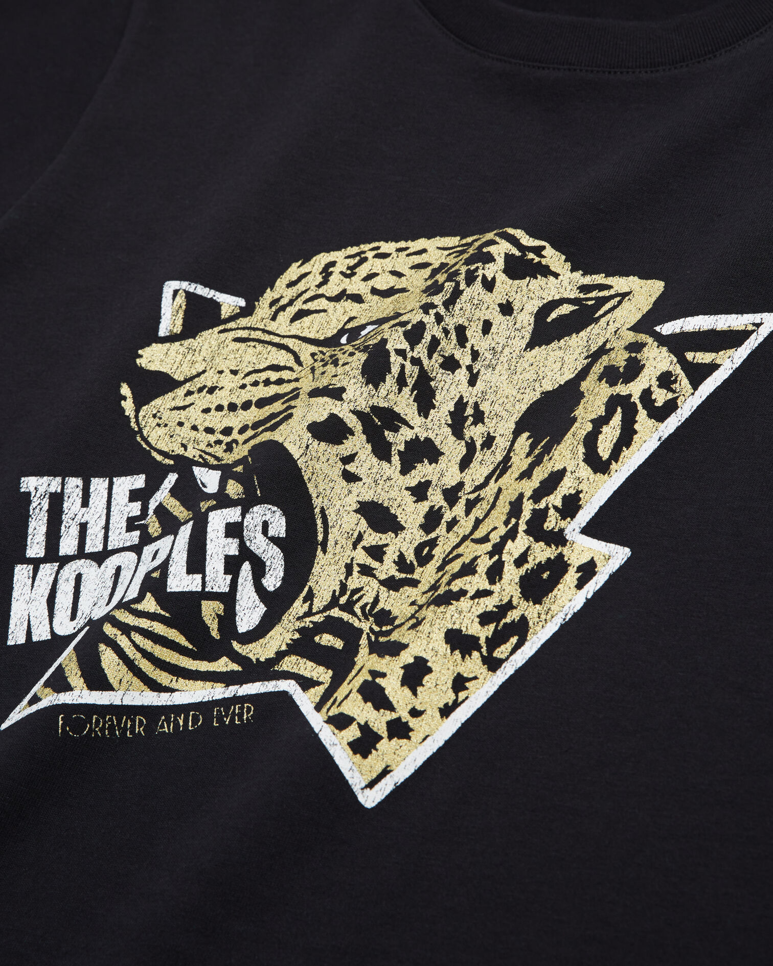 Women's t-shirt with a tiger screen print, BLACK-ANTIC GOLD, hi-res image number null