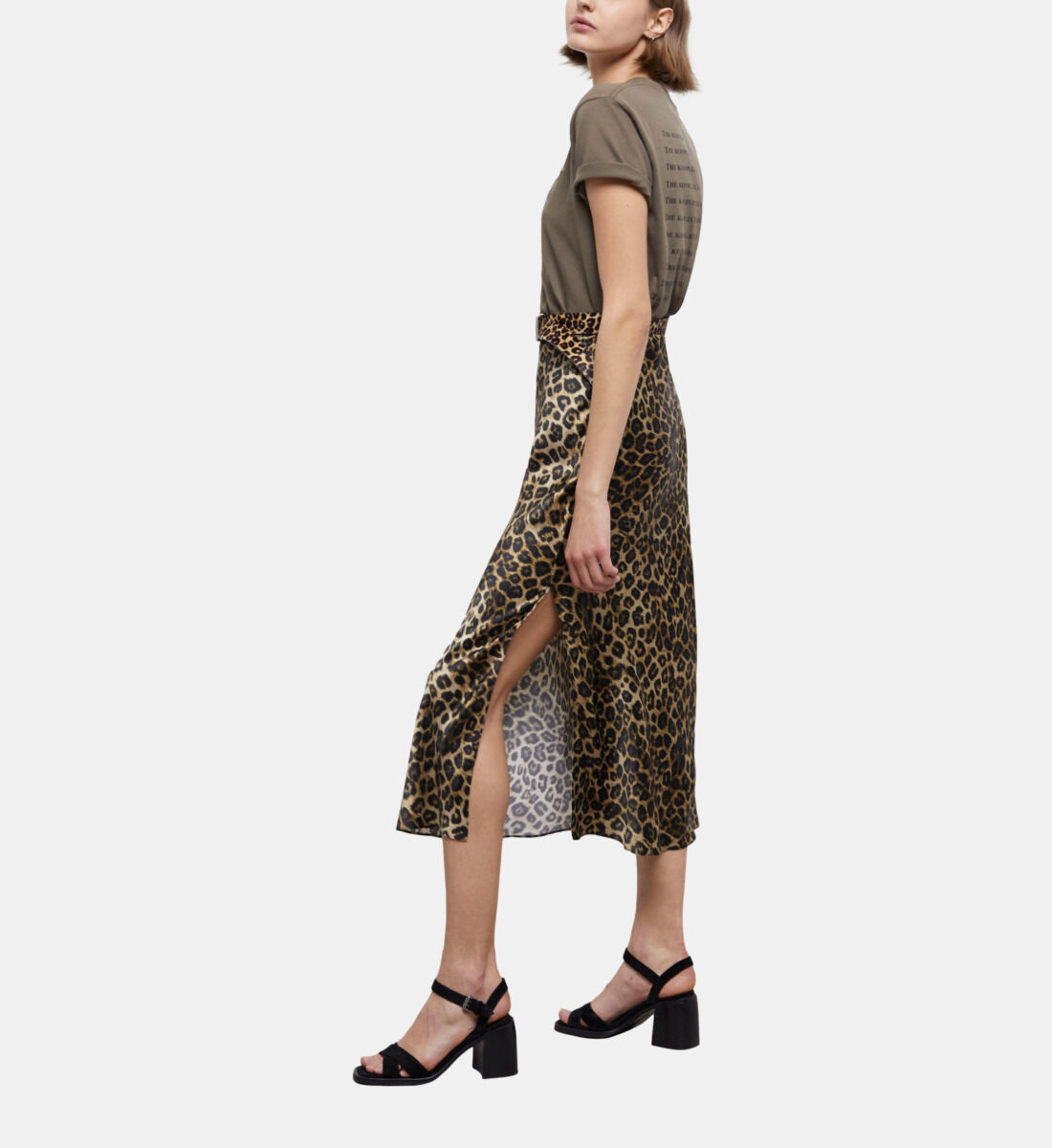 Women s khaki and leopard print what is t shirt The Kooples Canada