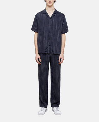 The Kooples H DARK NAVY-ECRU navy blue striped shirt
