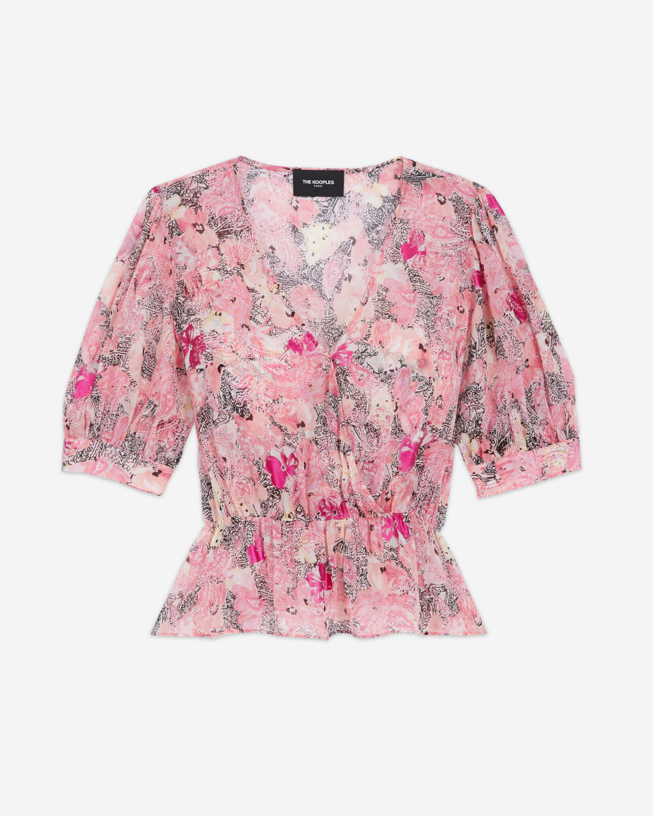 The Kooples FEMME PINK top fleurie