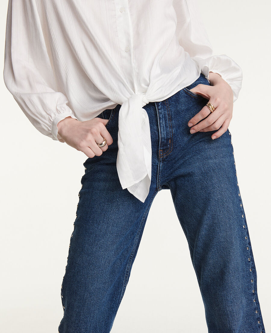 The Kooples WOMEN ECRU roomy flowing knotted ecru top