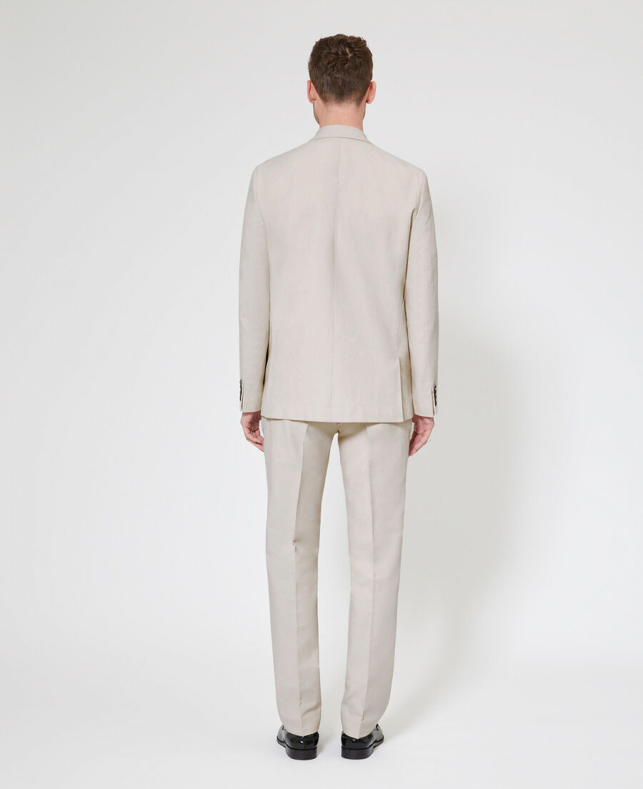 The Kooples HERREN LIGHT BEIGE beigefarbene anzugjacke aus baumwoll-leinen