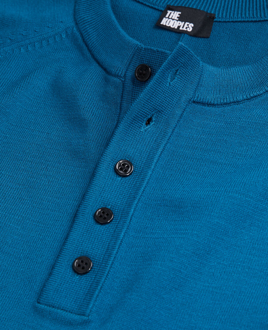 The Kooples MEN MEDIUM BLUE men's blue knit t-shirt