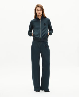 The Kooples WOMEN FOREST dark green zip-up sweatshirt